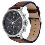 Tommy Hilfiger Daniel Grey Dial Brown Leather Strap Watch for Men - 1710416