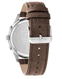 Tommy Hilfiger Weston Chronograph Silver Dial Brown Leather Strap Watch For Men - 1710501