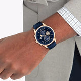 Tommy Hilfiger Weston Chronograph Blue Dial Blue Leather Strap Watch For Men - 1710503