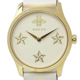 Gucci G Timeless White Dial White Leather Strap Watch For Women - YA1264096