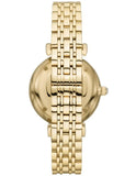 Emporio Armani Gianni T Bar Analog Crystals Gold Dial Gold Steel Strap Watch For Women - AR11608