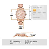 Michael Kors Lexington Chronograph Rose Gold Dial Rose Gold Steel Strap Watch for Women - MK7242