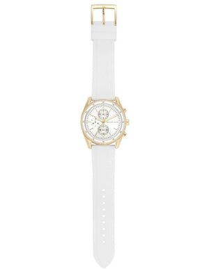 Michael Kors Hadyn Chronograph White Dial White Rubber Strap Watch for Women - MK7484