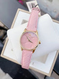 Gucci G Timeless Quartz Pink Dial Pink Leather Strap Watch For Women - YA1265005