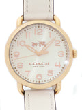 Coach Delancey White Dial White Leather Strap Watch for Women - 14502716