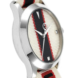 Gucci G Timeless Quartz White Dial Two Tone NATO Strap Watch For Men - YA1264071