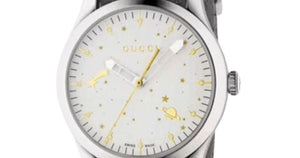 Gucci G Timeless Quartz White Dial Grey NATO Strap Watch For Women - YA1264184
