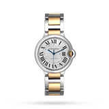 Cartier Ballon Bleu De Cartier Silver Dial Two Tone Steel Strap Watch for Men - W2BB0031