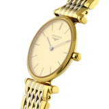 Longines La Grande Classique Quartz Gold Dial Two Tone Mesh Bracelet Watch for Women - L4.209.2.32.7