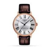 Tissot Carson Premium Powermatic 80 Silver Dial Brown Leather Strap Watch For Men - T122.407.36.033.00