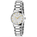 Gucci G Timeless White Dial Silver Steel Strap Watch For Women - YA126572A