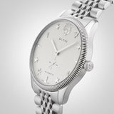 Gucci G Timeless Automatic Silver Dial Silver Steel Strap Watch for Men - YA126354