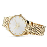 Gucci G Timeless Quartz Silver Dial Gold Steel Strap Watch For Women - YA1264155