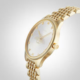 Gucci G Timeless Quartz Silver Dial Gold Steel Strap Watch For Women - YA1264155