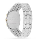 Gucci 25H Quartz Gold Dial Silver Steel Strap Watch for Women - YA163403