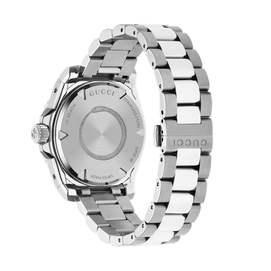 Gucci Dive Automatic 18K Gold Silver Dial Silver Steel Strap Watch for Men - YA136357