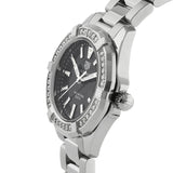 Tag Heuer Aquaracer Quartz 35mm Diamond Black Dial Silver Steel Strap Watch for Women - WAY131P.BA0748