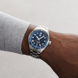 Tag Heuer Autavia Cosc GMT Automatic Blue Dial Silver Steel Strap Watch for Men - WBE511A.BA0650