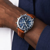 Tag Heuer Carrera Automatic Chronograph Blue Dial Brown Leather Strap Watch for Men - CBN2A1A.FC6537