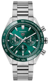 Tag Heuer Carrera Chronograph 44mm Green Dial Silver Steel Strap Watch for Men - CBN2A1N.BA0643