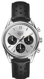 Tag Heuer Carrera Chronograph 60th Anniversary Silver Dial Black Leather Strap Watch for Men - CBK221H.FC8317