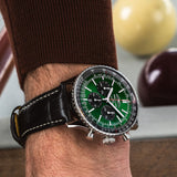 Breitling Navitimer Automatic 41mm Green Dial Green Leather Strap Watch for Men - A17326361L1P1