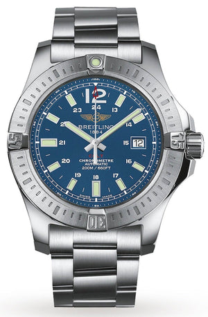 Breitling Colt Automatic 44mm Blue Dial Silver Steel Strap Mens Watch - A1738811/C906/173A