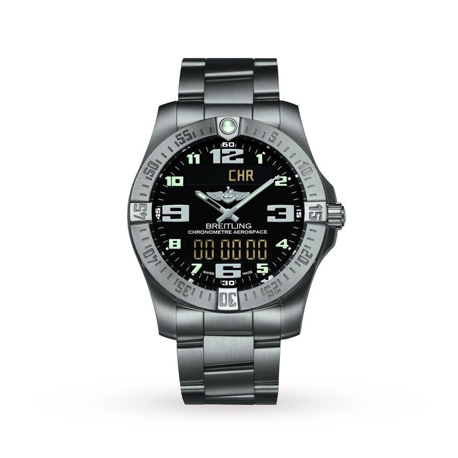 Breitling Aerospace Evo Black Dial Silver Steel Strap Watch for Men - E79363101B1E1