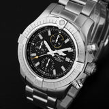 Breitling Avenger Chronograph 45mm Black Dial Silver Steel Strap Watch for Men - A13317101B1A1