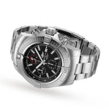 Breitling Super Avenger Chronograph 48 Black Dial Silver Steel Strap Watch for Men - A13375101B1A1