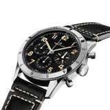 Breitling Avi Ref. 765 1953 Re-Edition Black Dial Black Leather Strap Watch for Men - AB0920131B1X1