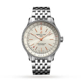 Breitling Navitimer Automatic 35 White Dial Silver Steel Strap Watch for Men - A17395F41G1A1