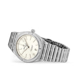 Breitling Chronomat Automatic 36 Diamonds White Dial Silver Steel Strap Watch for Women - A10380591A1A1