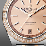 Breitling Chronomat Automatic 36 Diamonds Brown Dial Two Tone Steel Strap Watch for Women - U10380591K1U1