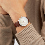 Breitling Navitimer B01 Chronograph 41 White Dial Brown Leather Strap Watch for Men - AB0139211G1P1