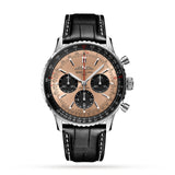 Breitling Navitimer B01 Chronograph 43 Brown Dial Black Leather Strap Watch for Men - AB0138241K1P1