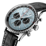 Breitling Navitimer B01 Chronograph 43 Blue Dial Black Leather Strap Watch for Men - AB0138241C1P1