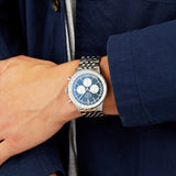 Breitling Navitimer B01 Chronograph 46 Blue Dial Silver Steel Strap Watch for Men - AB0137211C1A1