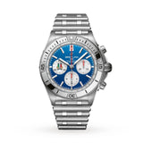 Breitling Chronomat B01 42 Six Nations Italy Blue Dial Silver Steel Strap Watch for Men - AB0134A41C1A1