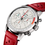 Breitling Top Time B01 Ford Thunderbird White Dial Red Leather Strap Watch for Men - AB01766A1A1X1