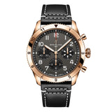 Breitling Super Avi Chronograph 42 P-51 Mustang Black Dial Black Leather Strap Watch for Men - R233801A1B1X1