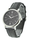 IWC Portofino Automatic Black Dial Black Leather Strap Watch for Men - IW356502