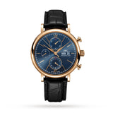 IWC Portofino Chronograph Blue Dial Black Leather Strap Watch for Men - IW391035