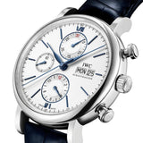 IWC Portofino Chronograph White Dial Black Leather Strap Watch for Men - IW391024