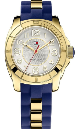 Tommy Hilfiger White Dial Two Tone Steel Strap Watch for Women - 1781307