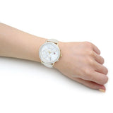 Tommy Hilfiger Carly Silver Dial Cream Leather Strap Watch for Women - 1781790