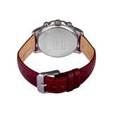 Tommy Hilfiger Claudia White Dial Red Leather Strap Watch for Women - 1781816