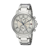 Tommy Hilfiger Claudia White Dial Silver Steel Strap Watch for Women - 1781819