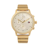 Tommy Hilfiger Blake White Dial Gold Steel Strap Watch for Women - 1781905