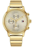 Tommy Hilfiger Blake White Dial Gold Steel Strap Watch for Women - 1781905